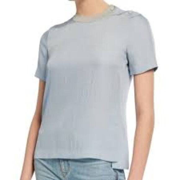 rag & bone Tops - RAG & BONE BLUE AIDEN SHORT SLEEVE BLOUSE SIZE SMALL